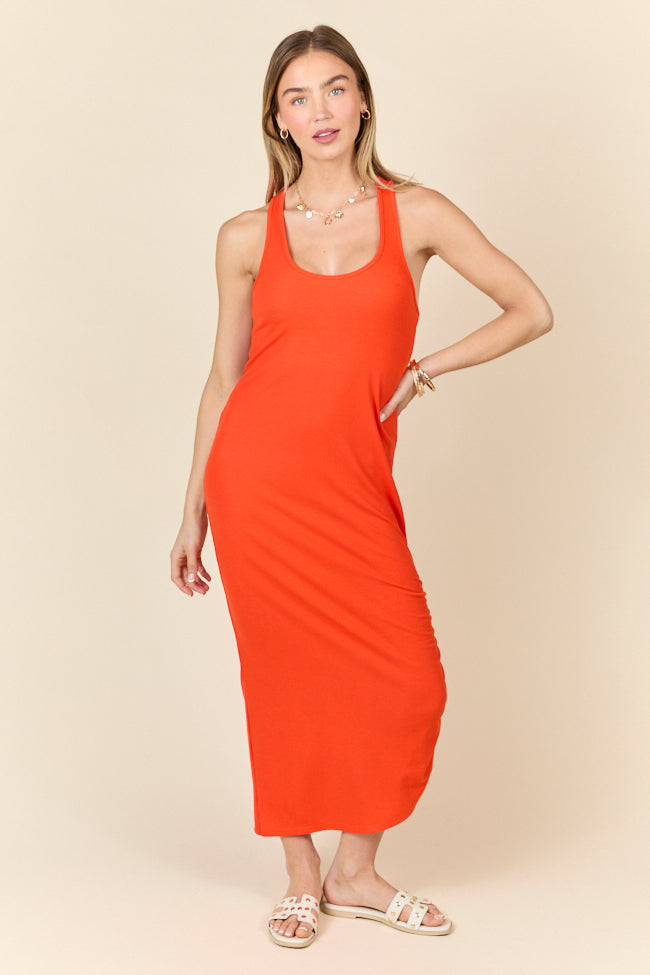 All The Reason Red Razor Back Knit Dress FINAL SALE-Sunny Prom