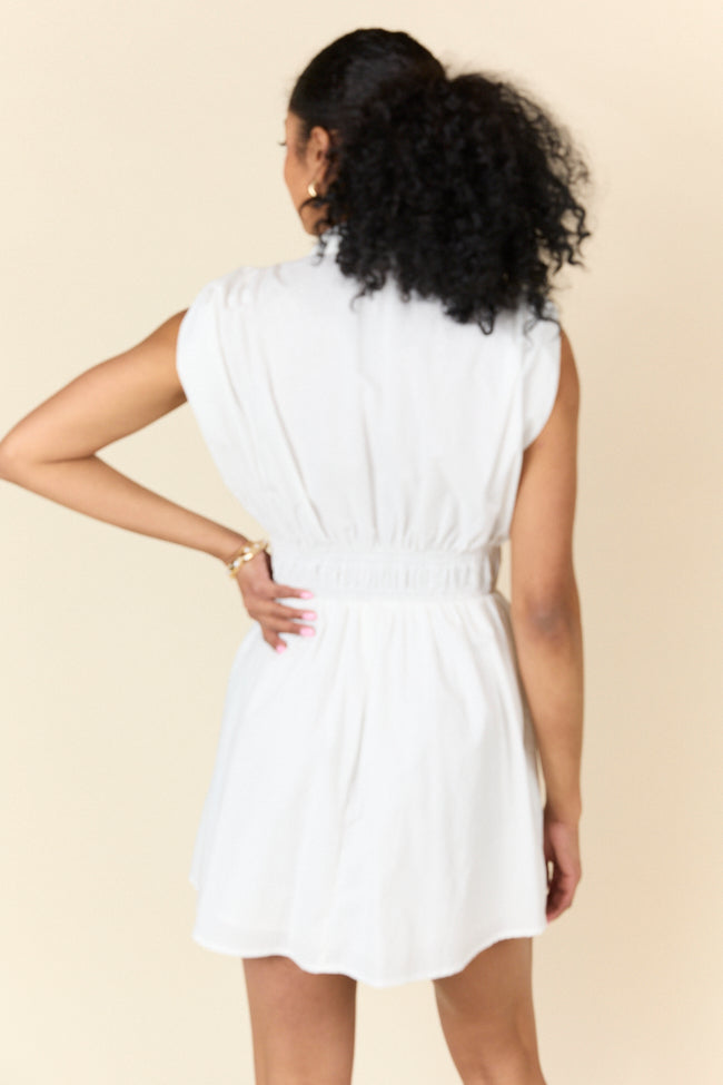 Simply Unforgettable White Collared Dress FINAL SALE-Sunny Prom