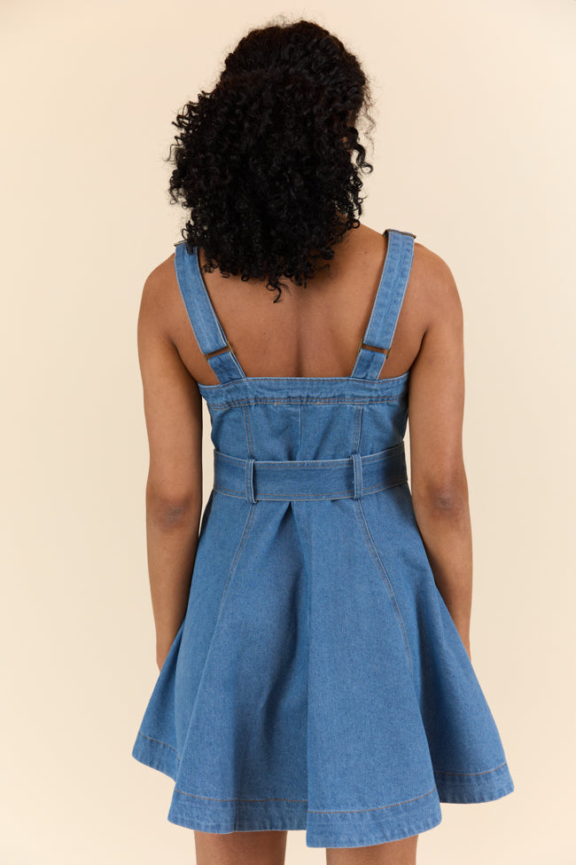 Bless Your Heart Button Denim Dress SALE-Sunny Prom