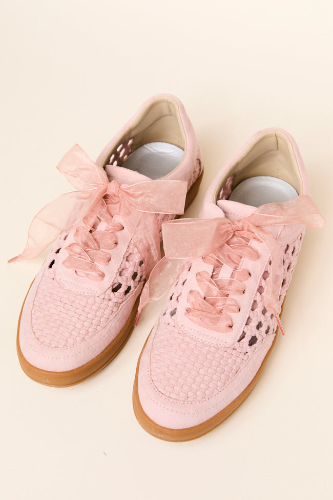 Julie Blush Crochet Detailed Sneakers-Sunny Prom