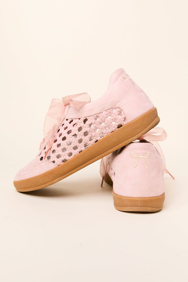 Julie Blush Crochet Detailed Sneakers-Sunny Prom