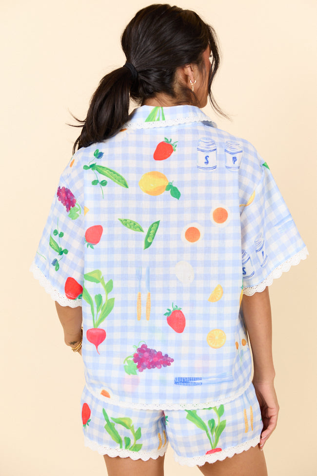 Picnic After Dark Blue Pajama Set SALE-Sunny Prom