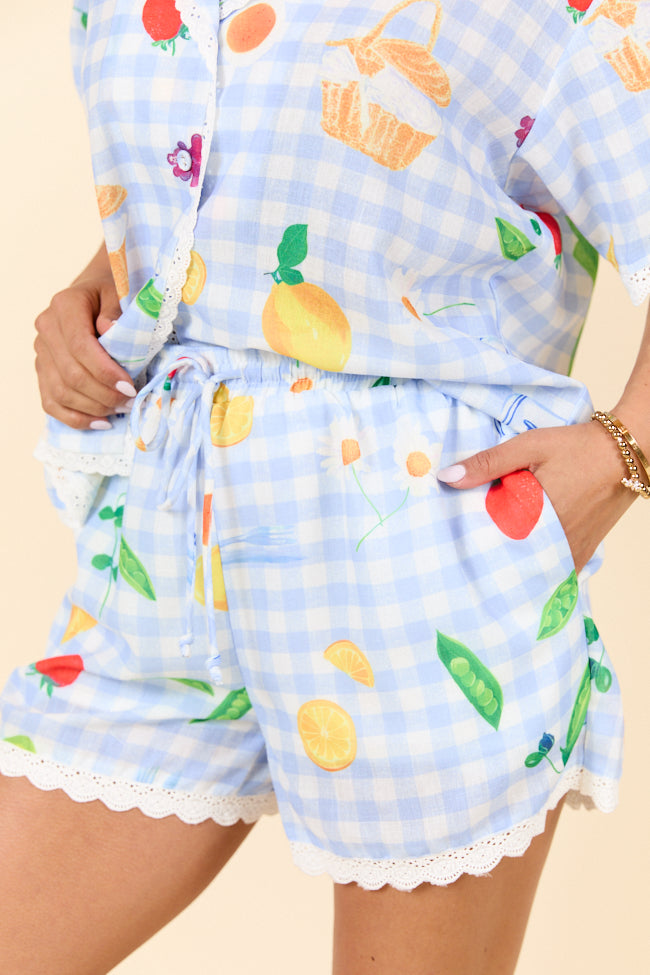 Picnic After Dark Blue Pajama Set SALE-Sunny Prom