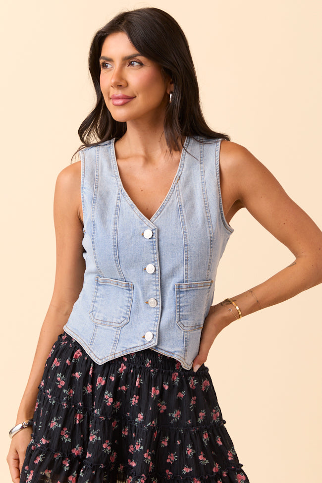 Uptown Cowgirl Denim Vest-Sunny Prom