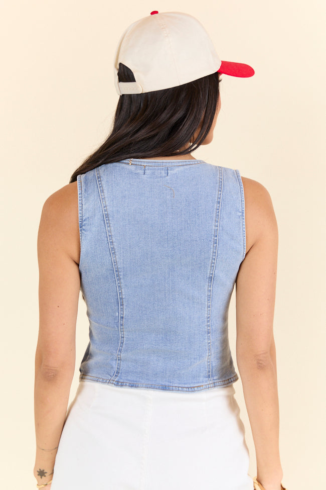 Uptown Cowgirl Denim Vest-Sunny Prom