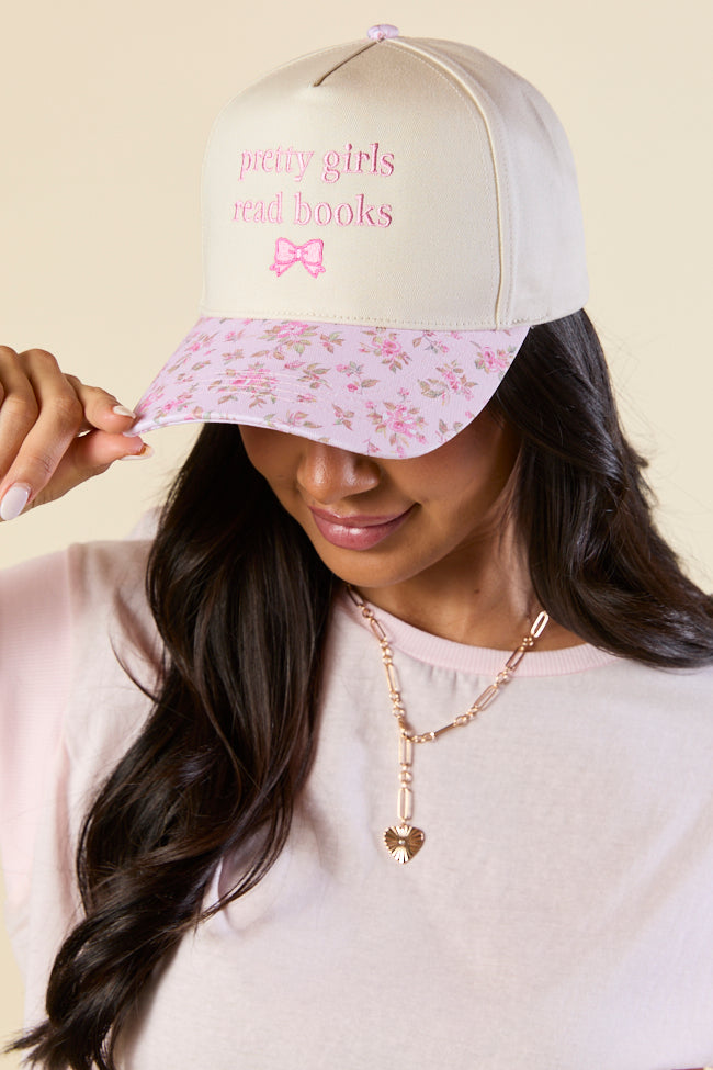 Pretty Girls Read Books Pink Trucker Hat-Sunny Prom