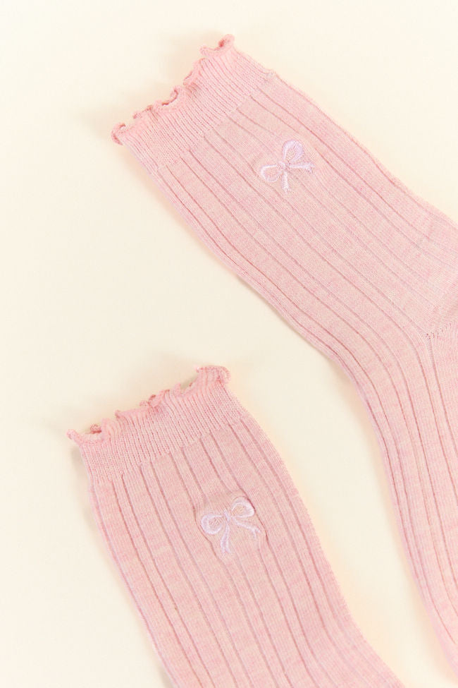 Pink Bow Socks-Sunny Prom