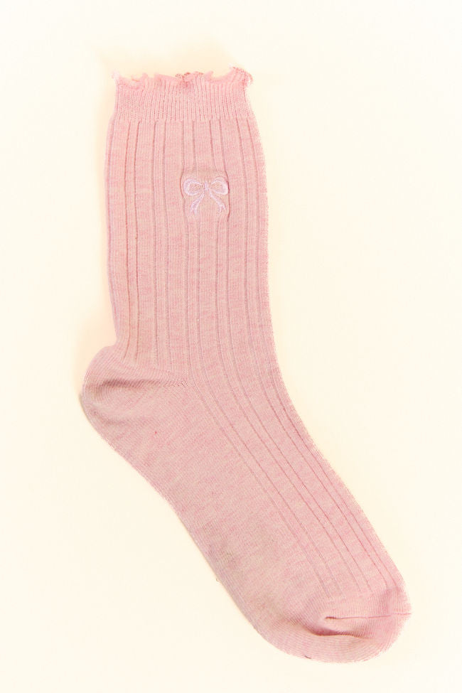 Pink Bow Socks-Sunny Prom