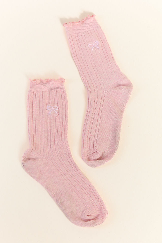 Pink Bow Socks-Sunny Prom