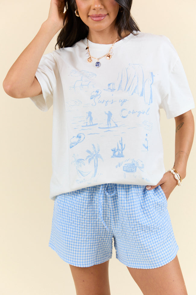 Surf's Up Cowgirl White Tee FINAL SALE-Sunny Prom