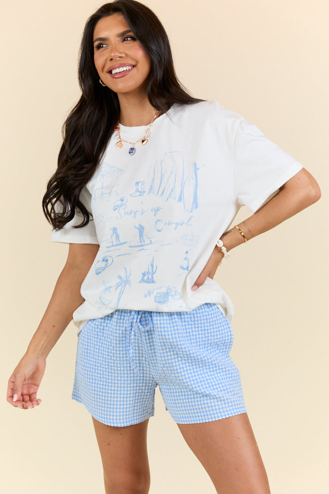 Surf's Up Cowgirl White Tee FINAL SALE-Sunny Prom