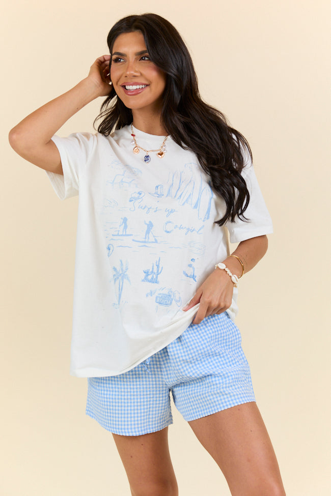 Surf's Up Cowgirl White Tee FINAL SALE-Sunny Prom
