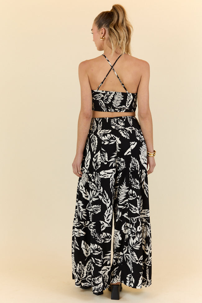 Palm Dreams Leaf Print Black Set FINAL SALE-Sunny Prom
