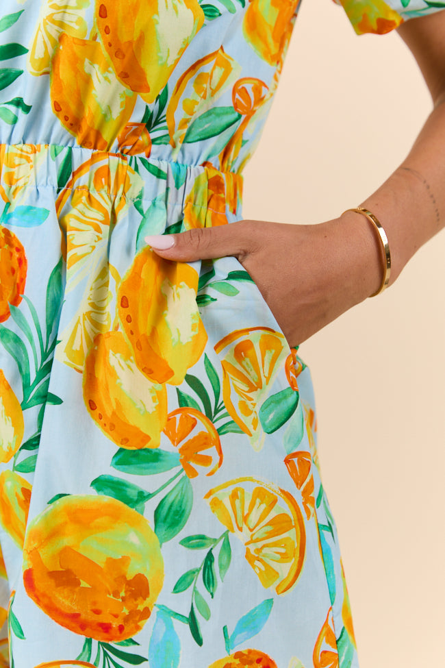 Easy Peasy Citrus Print Romper FINAL SALE-Sunny Prom