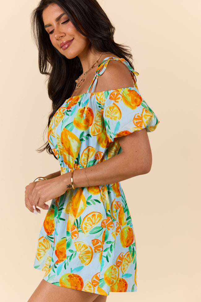 Easy Peasy Citrus Print Romper FINAL SALE-Sunny Prom