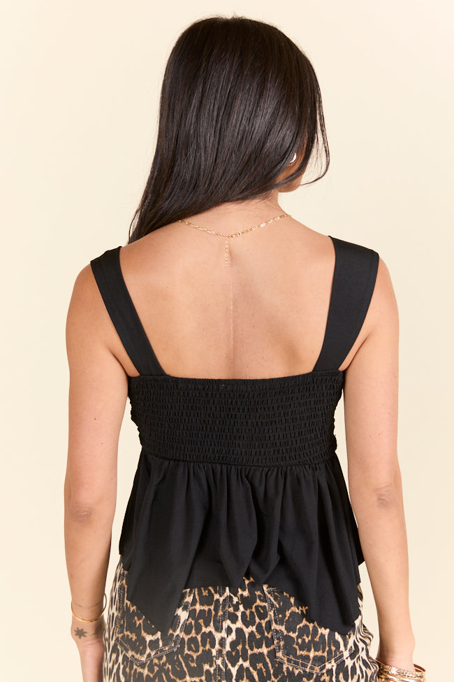 When You Know Black Asymmetrical Hem Tank Top-Sunny Prom