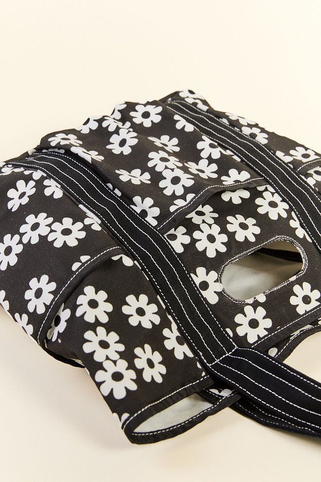 Daisy Daydreams Black Canvas Tote-Sunny Prom