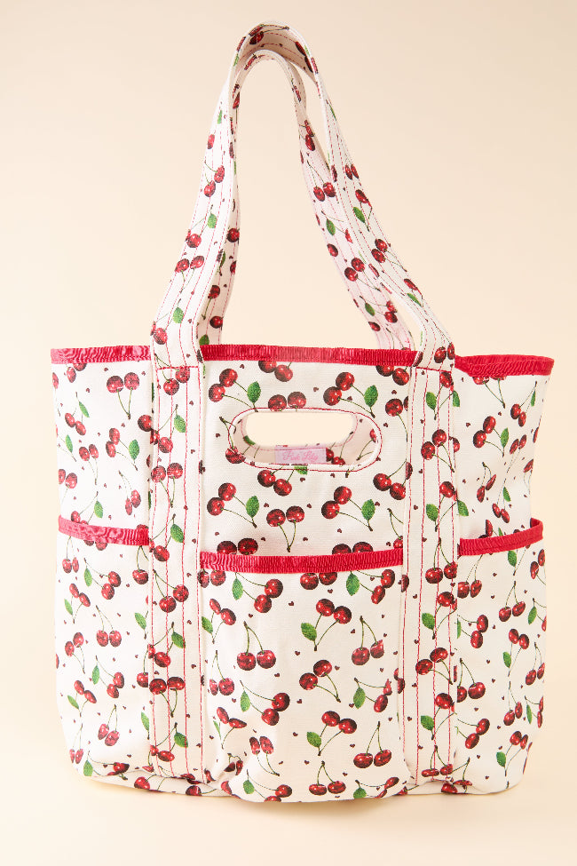 Red Cherries Canvas Tote SALE-Sunny Prom