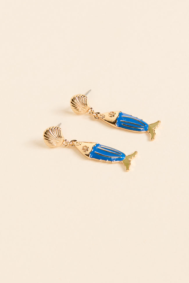 Blue Fish Earrings SALE-Sunny Prom