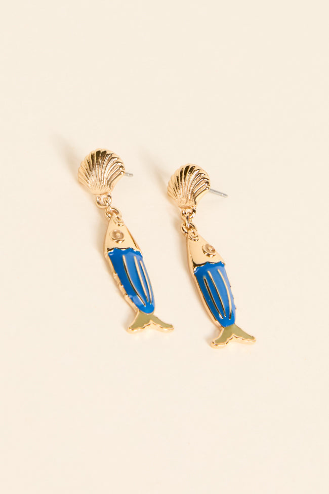 Blue Fish Earrings SALE-Sunny Prom