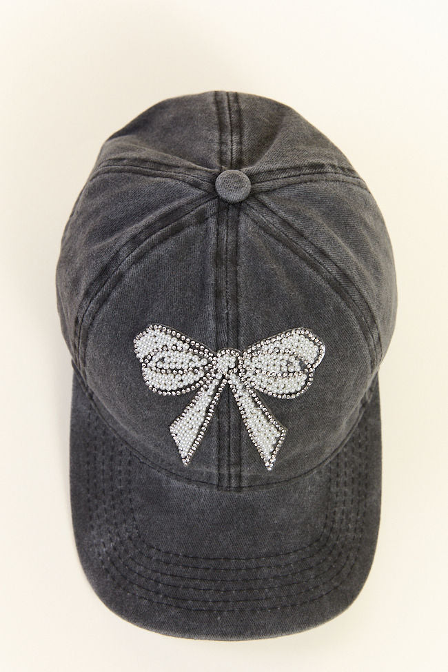 Black Pearl Bow Hat-Sunny Prom