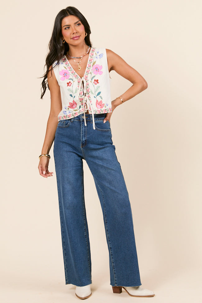 Jenna Floral Tie Vest-Sunny Prom