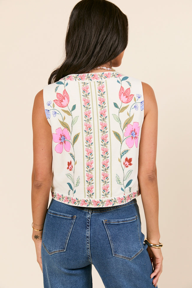 Jenna Floral Tie Vest-Sunny Prom