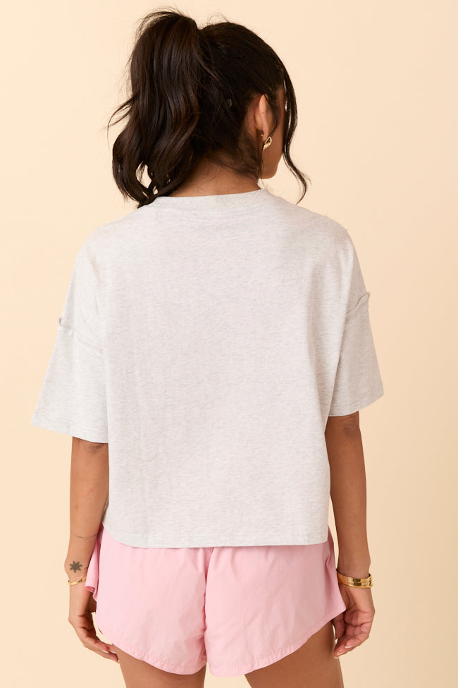 Sally Grey Stars Cropped Knit Short Sleeve Top-Sunny Prom