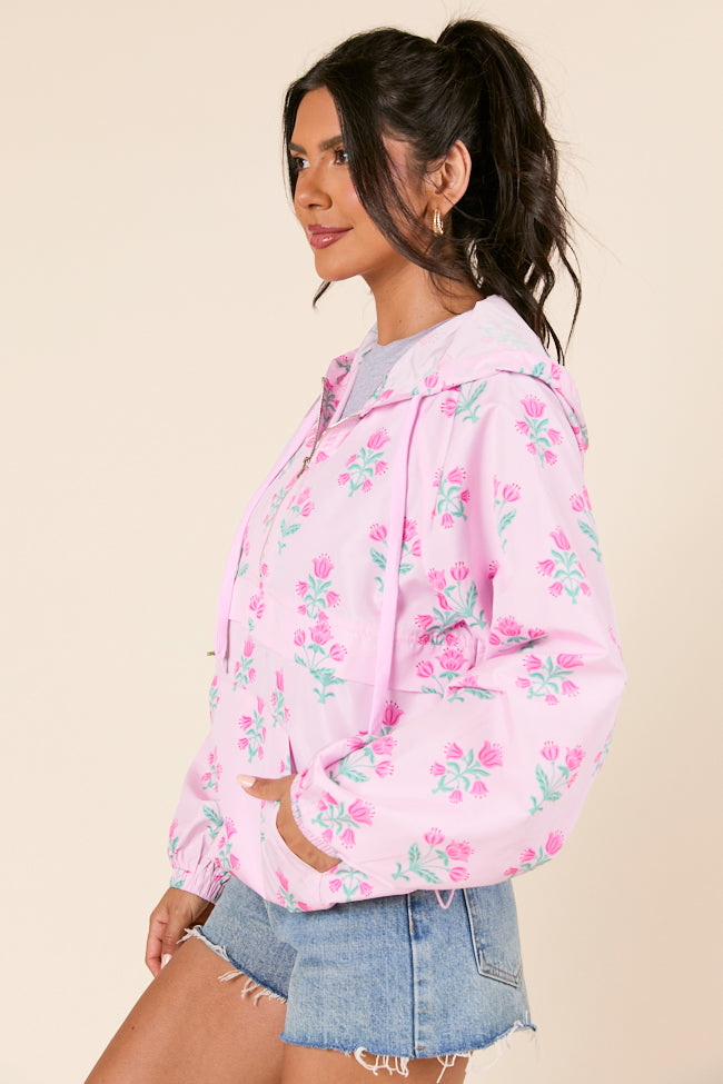 Delilah Pink Block Floral Pullover-Sunny Prom