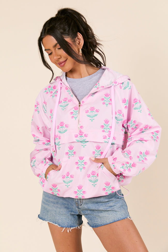 Delilah Pink Block Floral Pullover-Sunny Prom