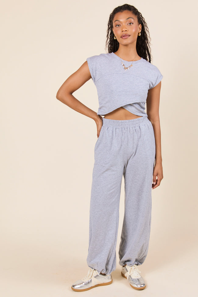 Tinley Heather Grey Lounge Jogger Pants-Sunny Prom