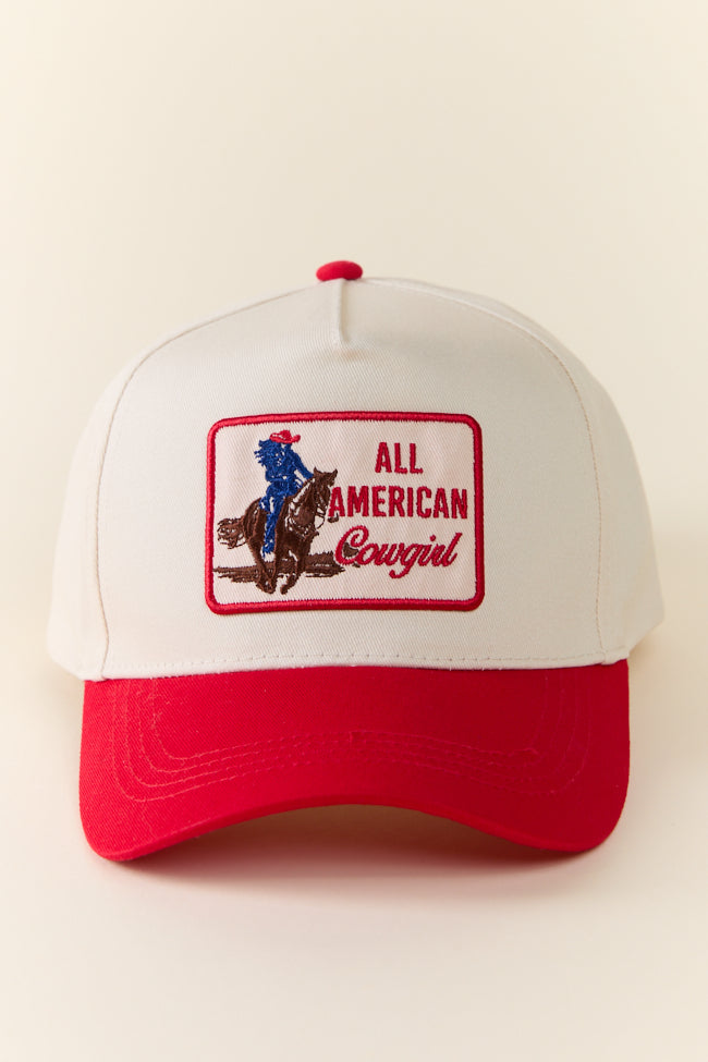 All American Cowgirl Red Trucker Hat-Sunny Prom