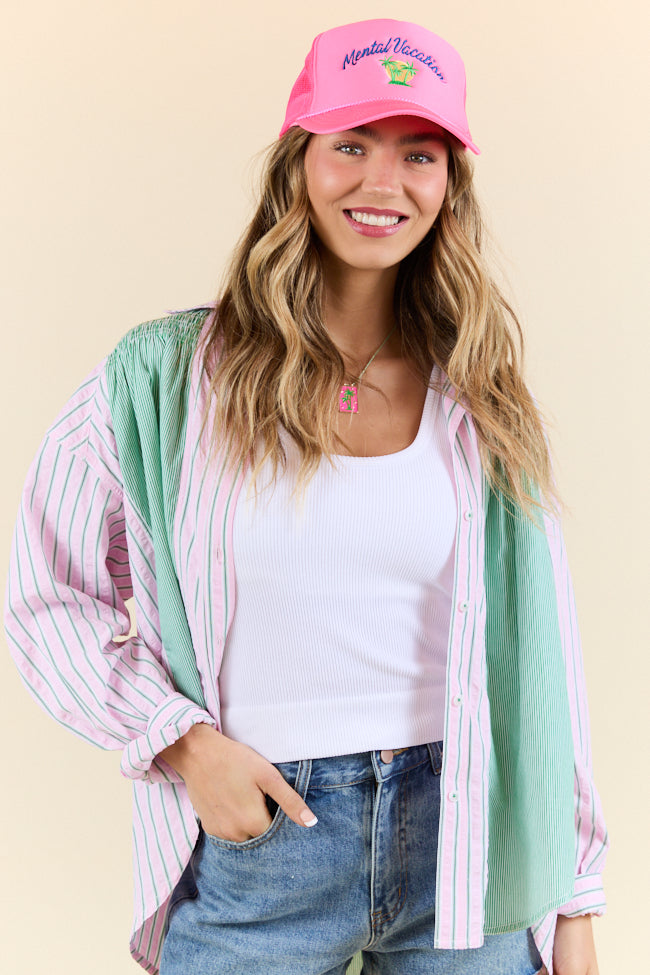 Mental Vacation Pink Trucker Hat SALE-Sunny Prom