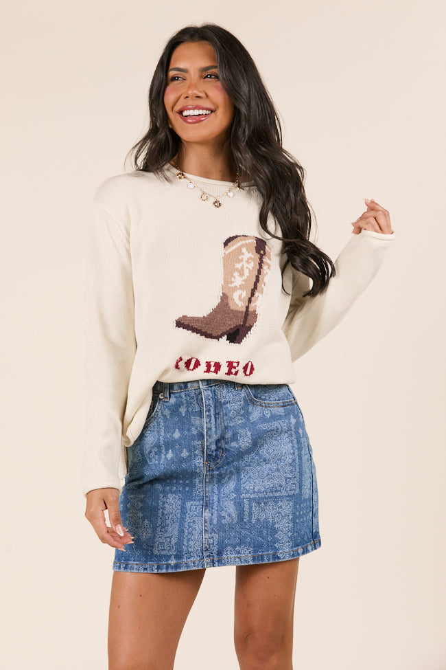 Thea Bandana Print Denim Skirt-Sunny Prom