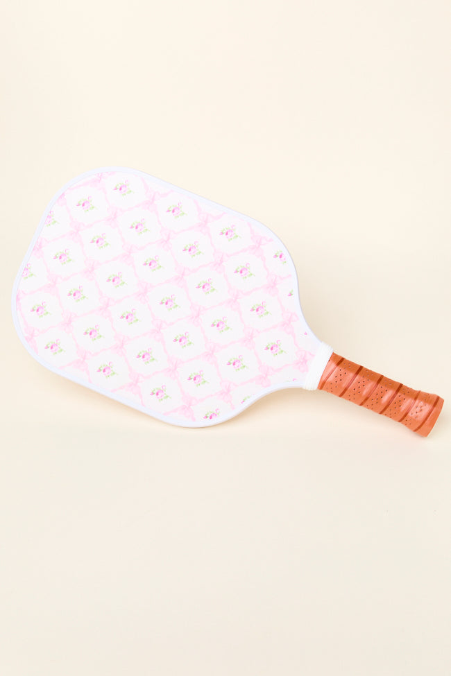Vivian Floral 'N Stripe Pink Pickleball Paddle-Sunny Prom