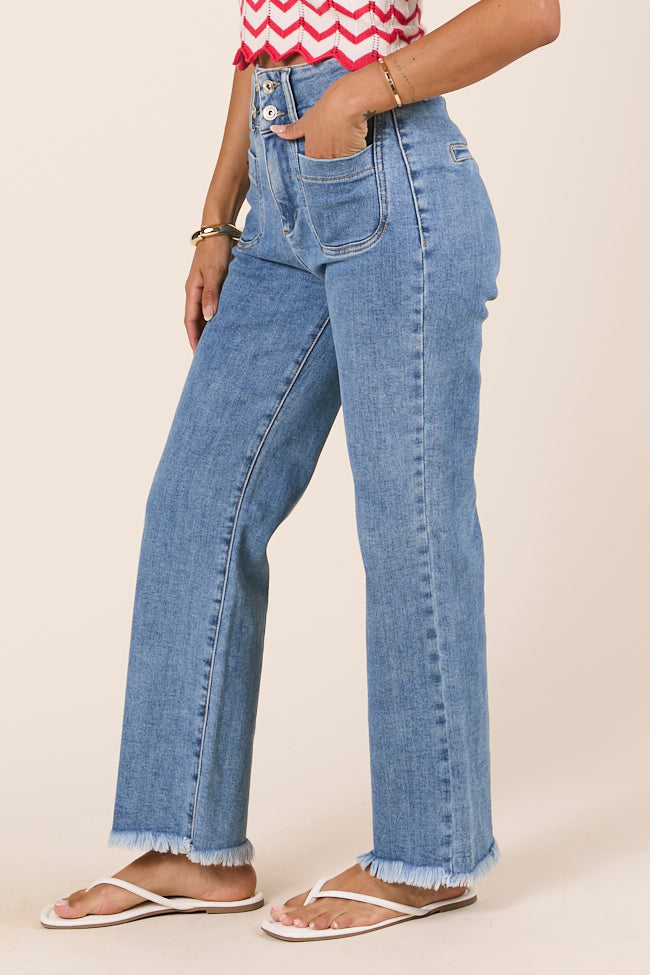 Wendy Medium Wash Boot Cut Jeans-Sunny Prom