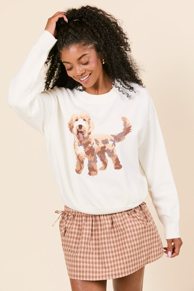 Remi Cream Labradoodle Sweater-Sunny Prom