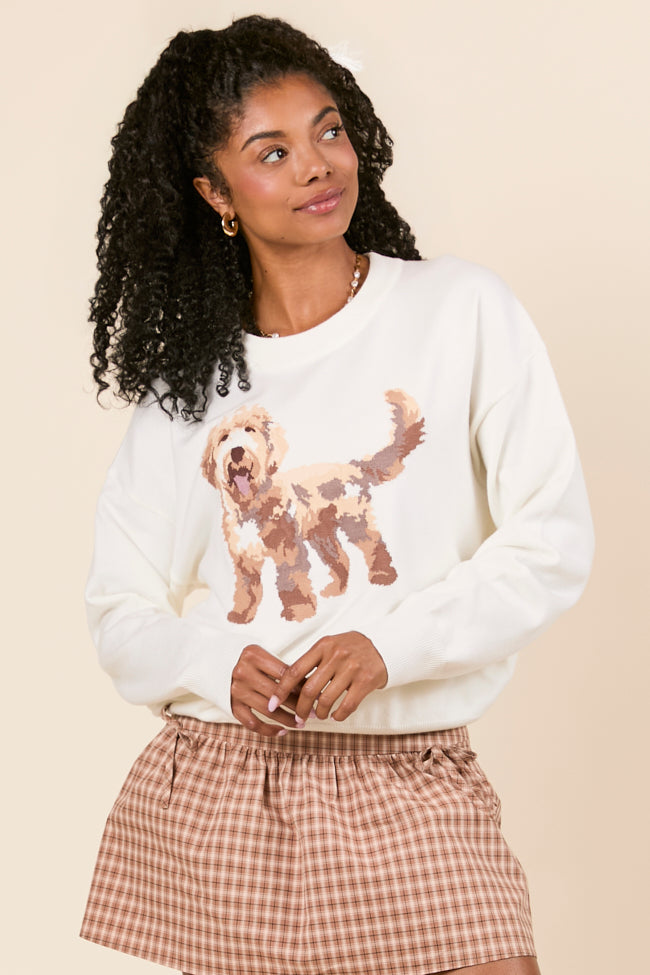 Remi Cream Labradoodle Sweater-Sunny Prom