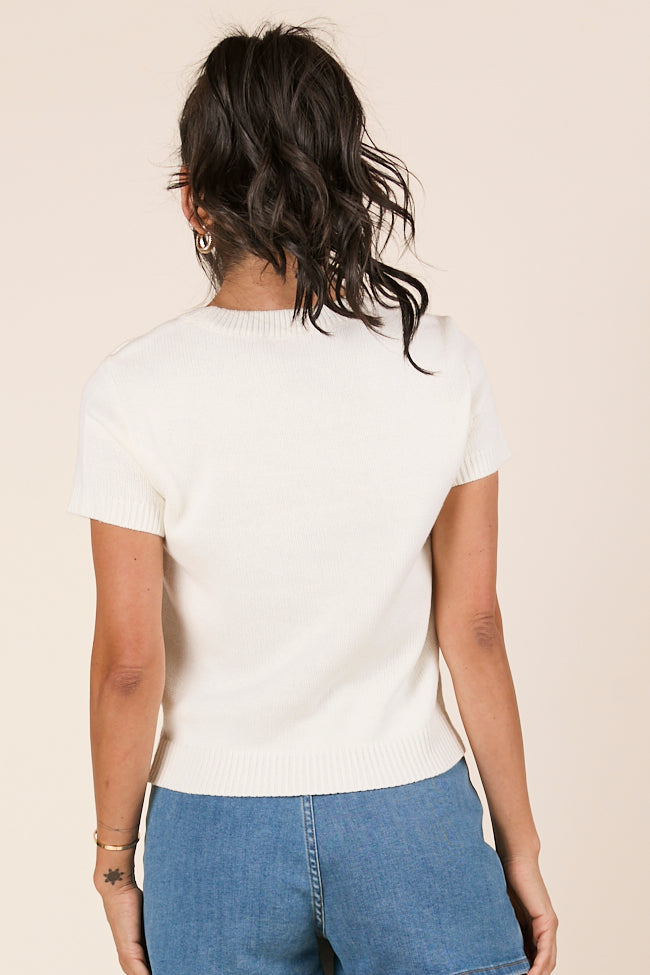 Made For Cheerin' Jersey Bear Short Sleeve Sweater-Sunny Prom