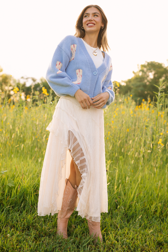 Marcy Cream Lace Skirt-Sunny Prom