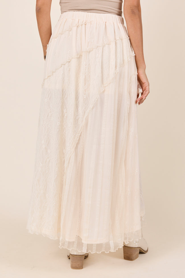 Marcy Cream Lace Skirt-Sunny Prom