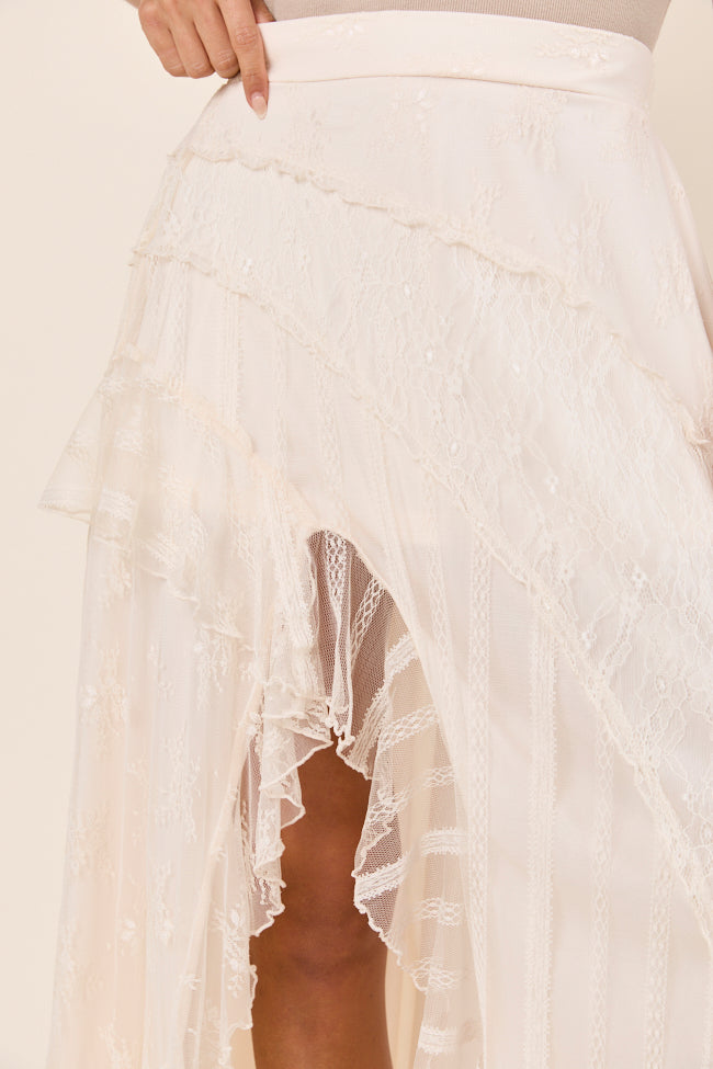 Marcy Cream Lace Skirt-Sunny Prom