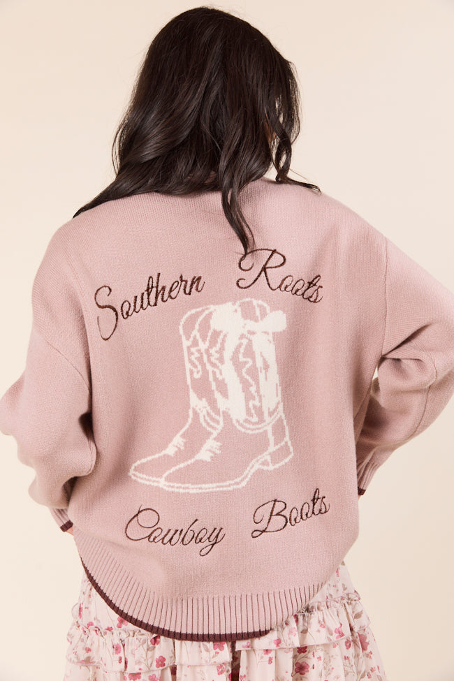 Jesse Mauve Southern Roots Cowboy Boots Cardigan-Sunny Prom