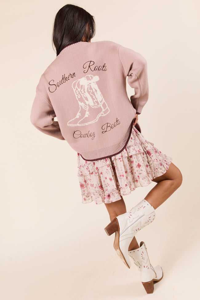 Jesse Mauve Southern Roots Cowboy Boots Cardigan-Sunny Prom
