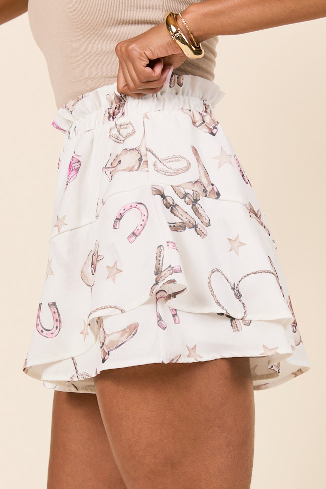 Sawyer Western Print Shorts-Sunny Prom