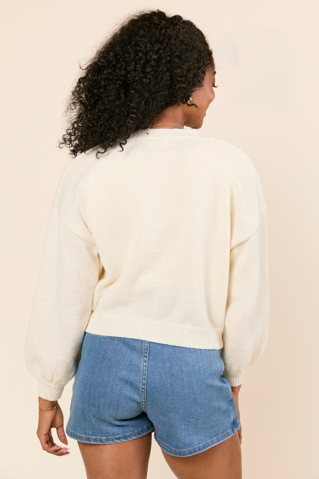 Dannie Cream and Orange Floral Cardigan-Sunny Prom