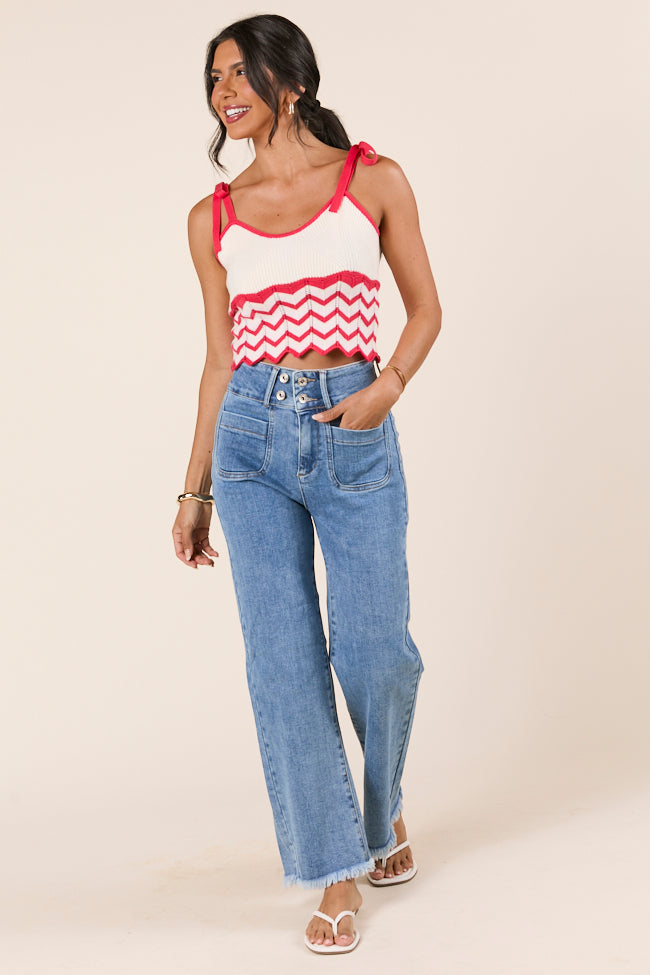 Ada Chevron Striped Knit Tank-Sunny Prom