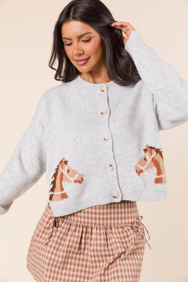Erika Grey Horse Sweater Cardigan-Sunny Prom