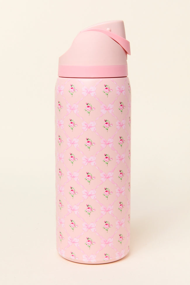 Floral 'N Bow Pink 32 Oz Water Bottle-Sunny Prom