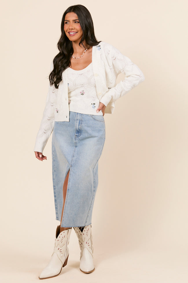 Kaitlyn Flower Embroidered Tank Top-Sunny Prom